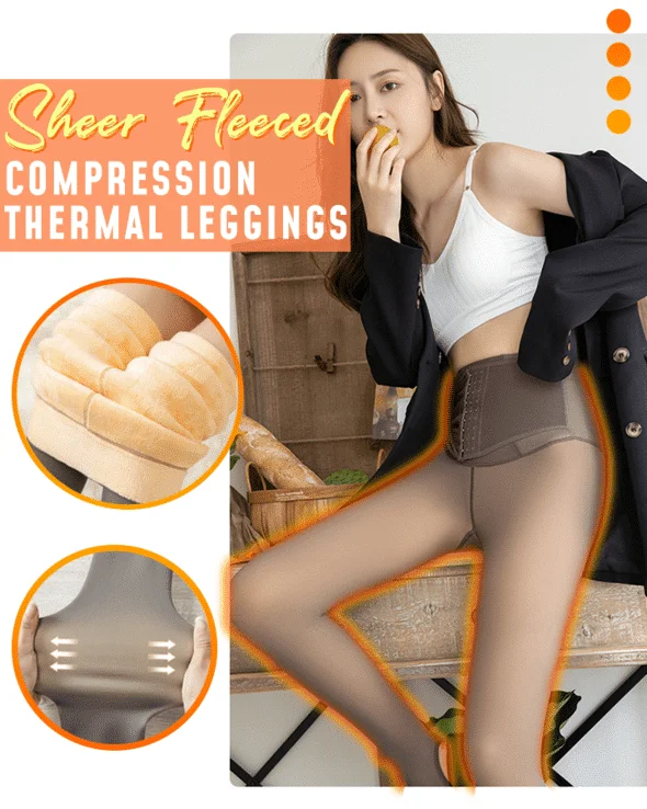 Läpinäkyvät fleeced Compression Thermal leggingsit - Image 2